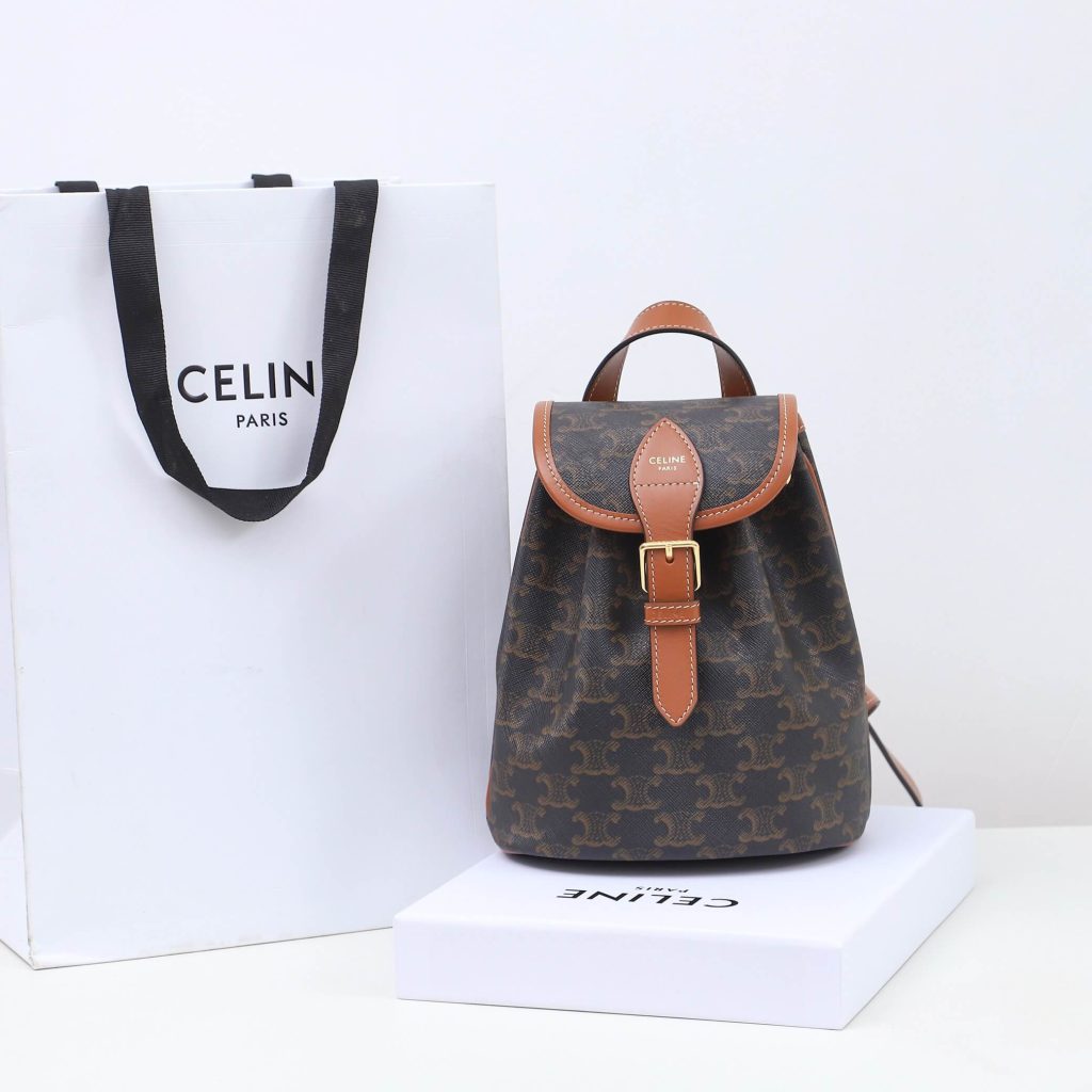 Ce1i*e FOLCO Logo Print Calfskin Mini Backpack